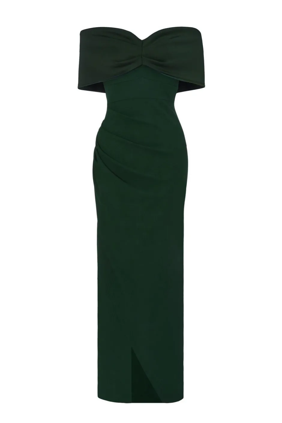 Quiz Petite Bottle Green Bardot Wrap Maxi Dress Sale