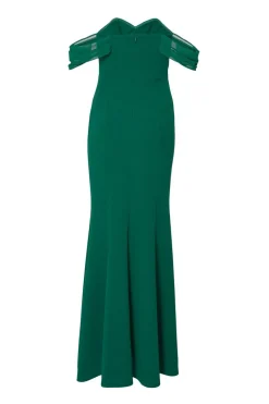 Quiz Petite Bottle Green Drop Sleeve Maxi Dress Wine Best