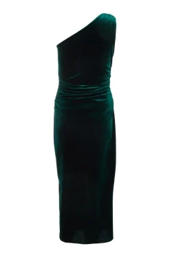 Quiz Petite Bottle Green Velvet Midaxi Dress New