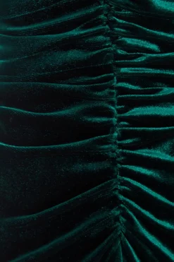 Quiz Petite Bottle Green Velvet Midaxi Dress New