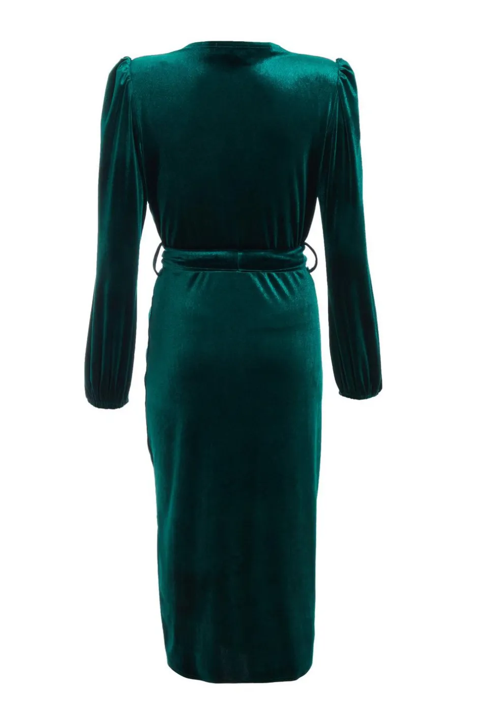 Quiz Petite Bottle Green Velvet Midi Dress Clearance