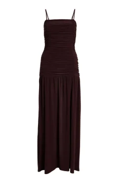 Quiz Petite Brown Drop Waist Maxi Dress Hot