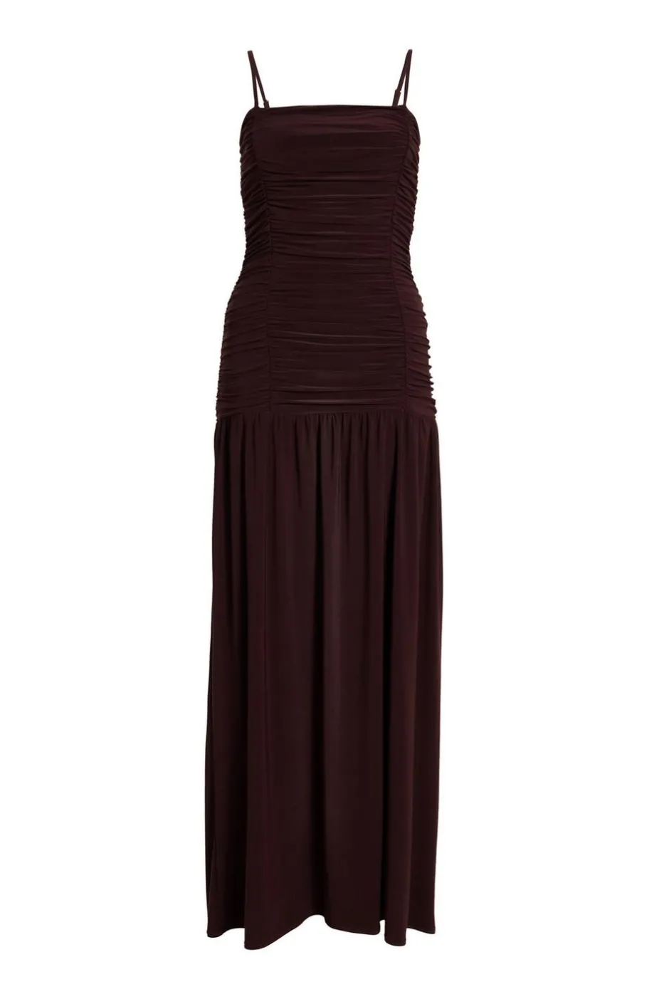 Quiz Petite Brown Drop Waist Maxi Dress Hot