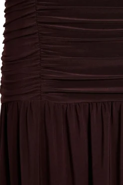 Quiz Petite Brown Drop Waist Maxi Dress Hot