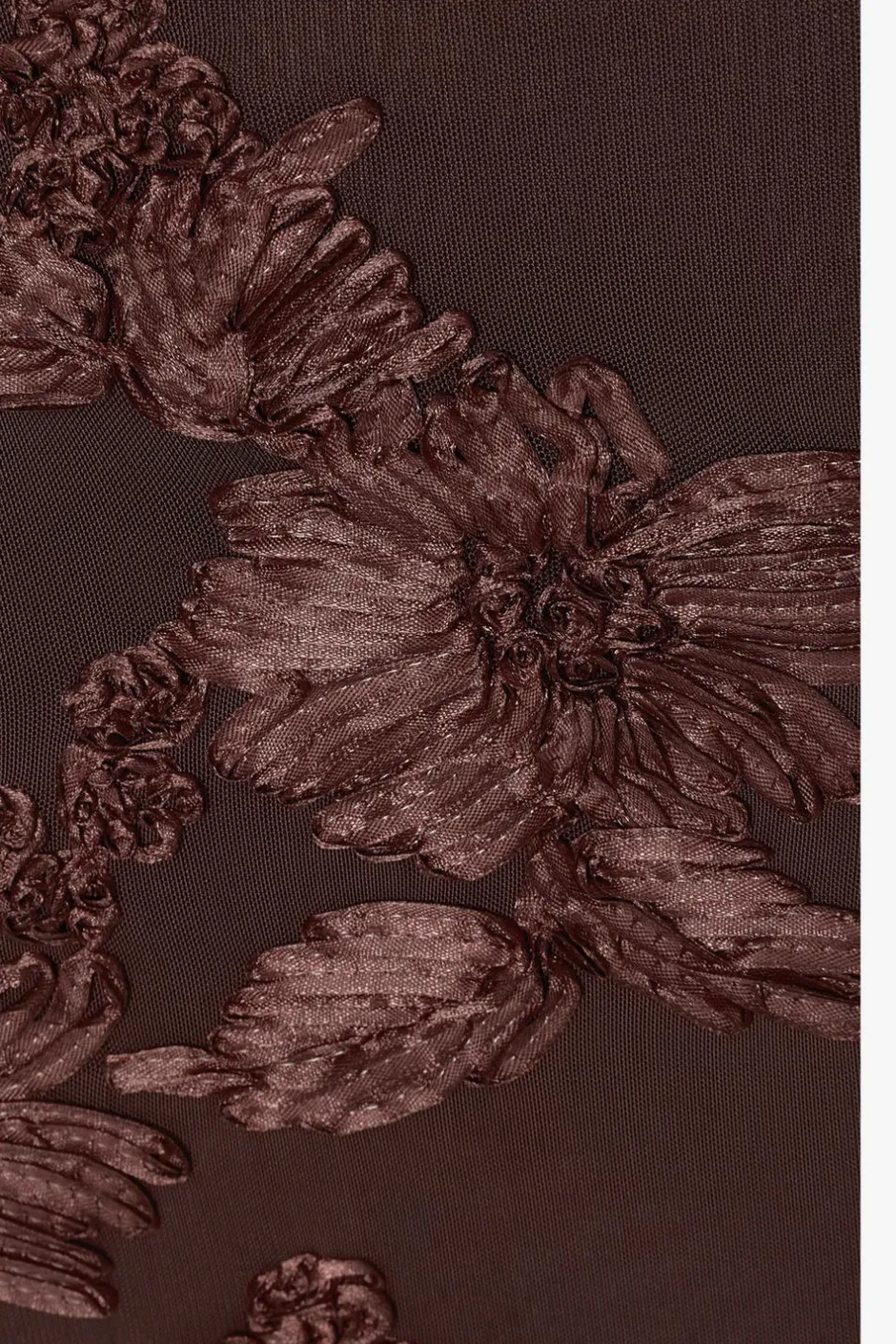 Quiz Petite Brown Floral Applique Midaxi Dress