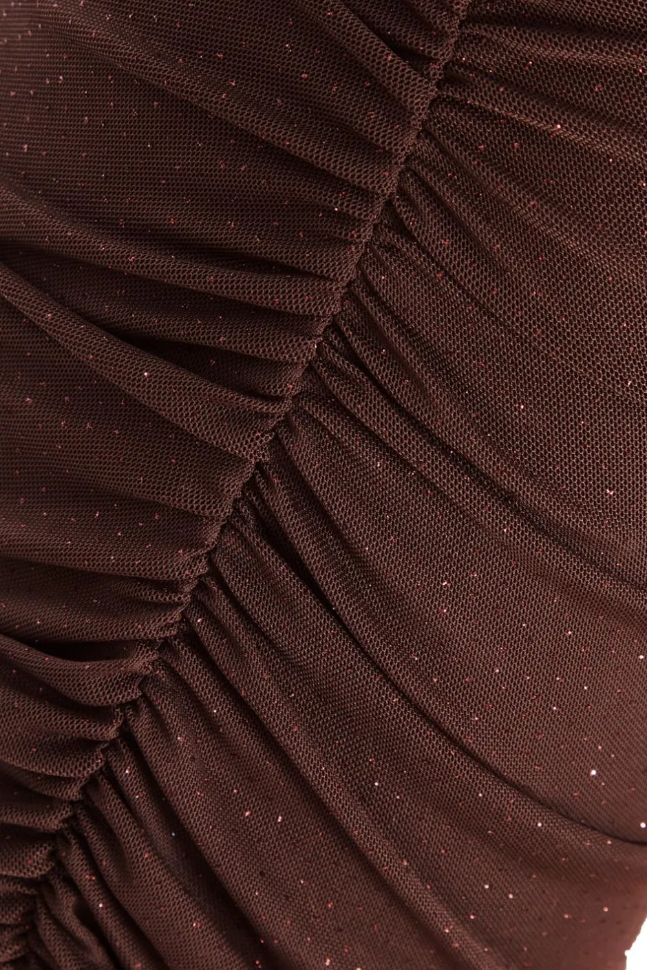 Quiz Petite Brown Glitter Mesh Midaxi Dress New