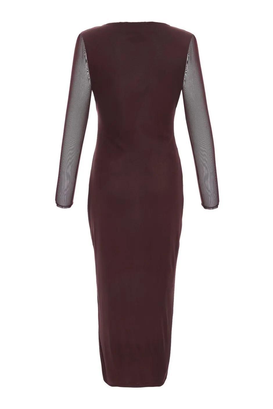 Quiz Petite Brown Mesh Long Sleeve Midaxi Dress Sale