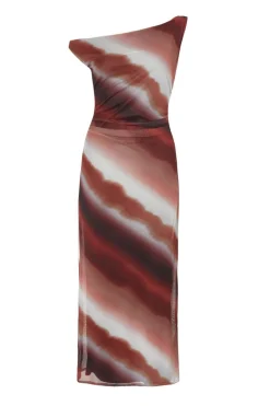 Quiz Petite Brown Mesh Ombre Midaxi Dress New