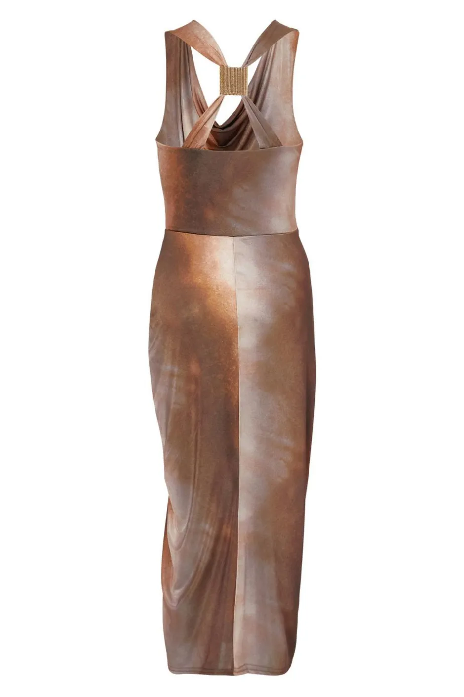 Quiz Petite Brown Ruched Side Midi Dress Discount