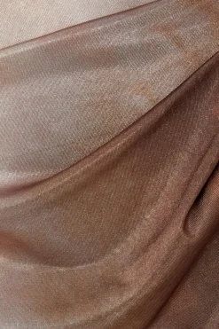 Quiz Petite Brown Ruched Side Midi Dress Discount