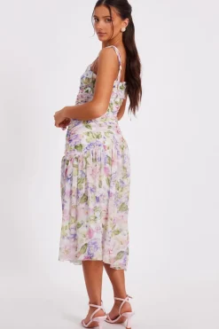 Quiz Petite Chiffon Floral Midi Dress Best