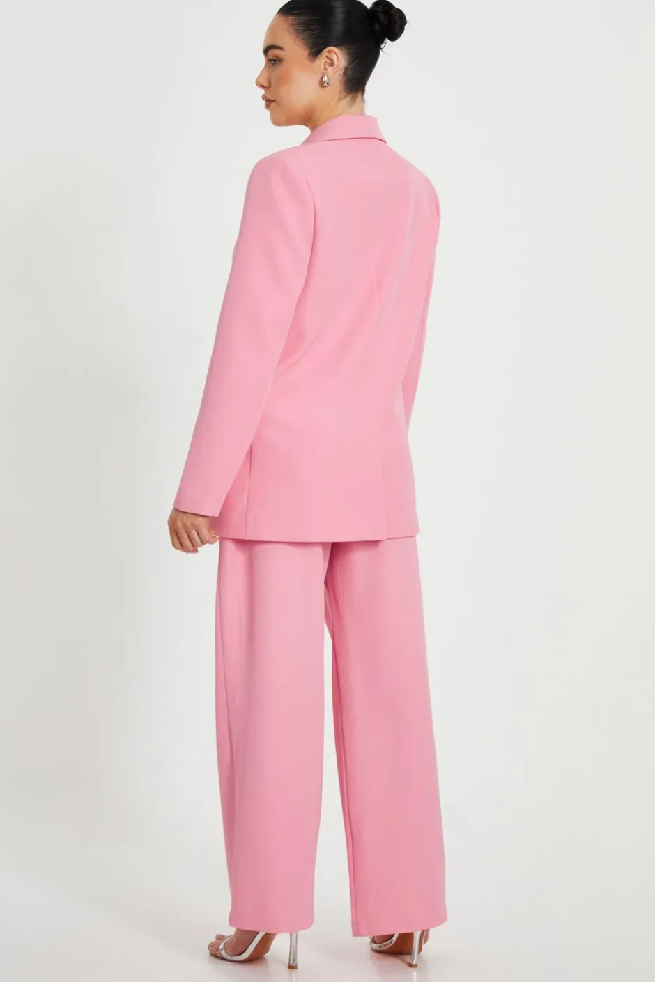 Quiz Petite Coral Wide Leg Tailored Trousers Sale