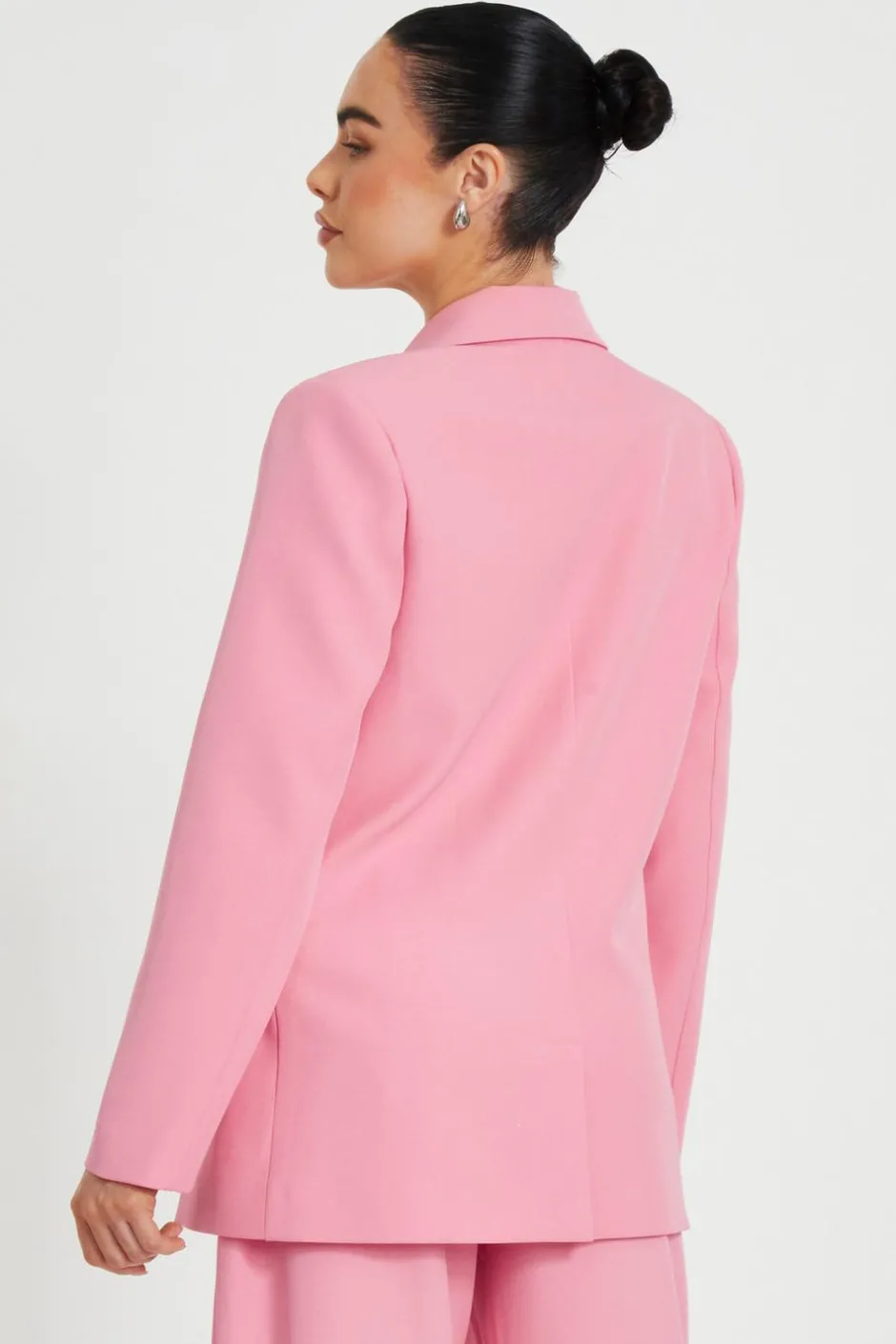 Quiz Petite Coral Woven Long Sleeve Blazer