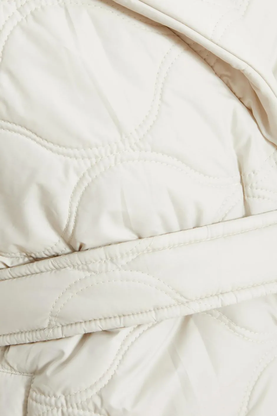 Quiz Petite Cream Quilted Long Line Coat