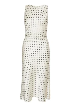 Quiz Petite Cream Satin Polka Dot Midaxi Dress Discount