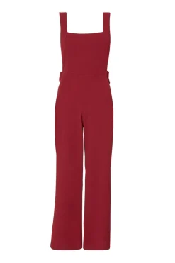 Quiz Petite Dark Red Bow Back Jumpsuit Best