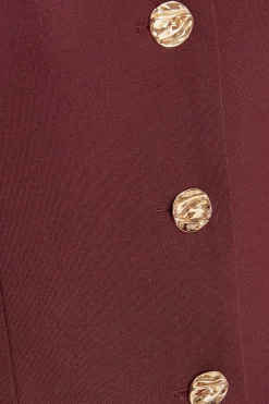 Quiz Petite Dark Red Button Front Waistcoat Sale