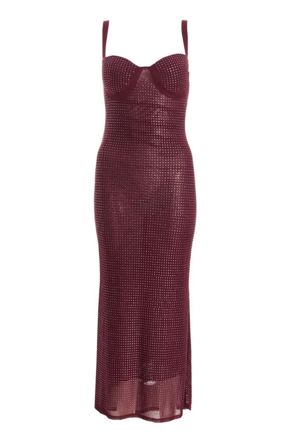 Quiz Petite Dark Red Embellished Maxi Dress Hot