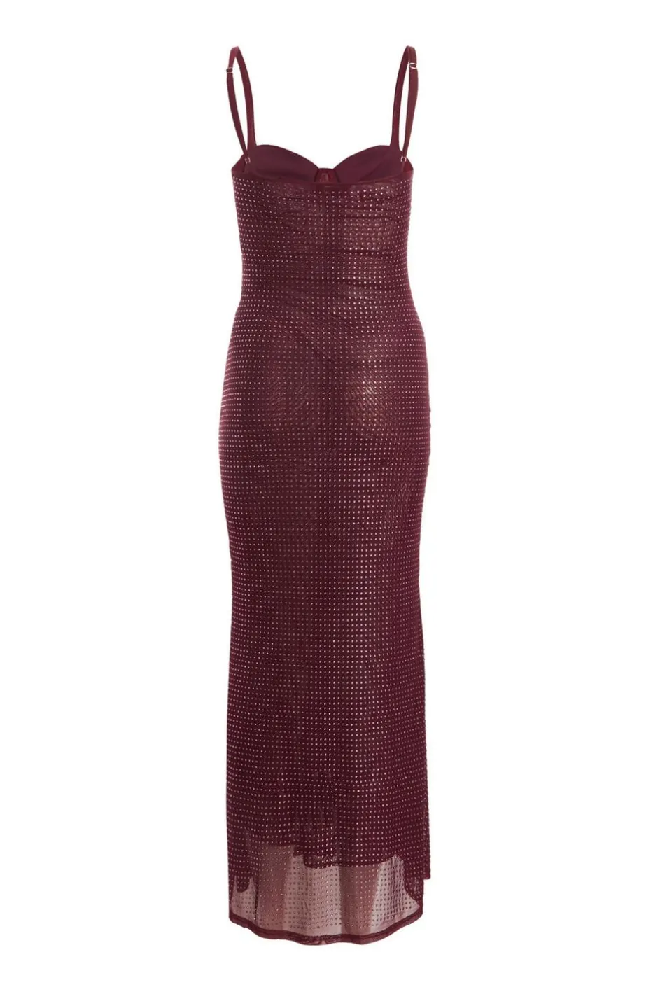 Quiz Petite Dark Red Embellished Maxi Dress Hot