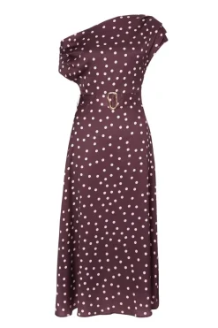 Quiz Petite Dark Red Polka Dot Midaxi Dress New
