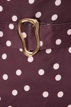 Quiz Petite Dark Red Polka Dot Midaxi Dress New