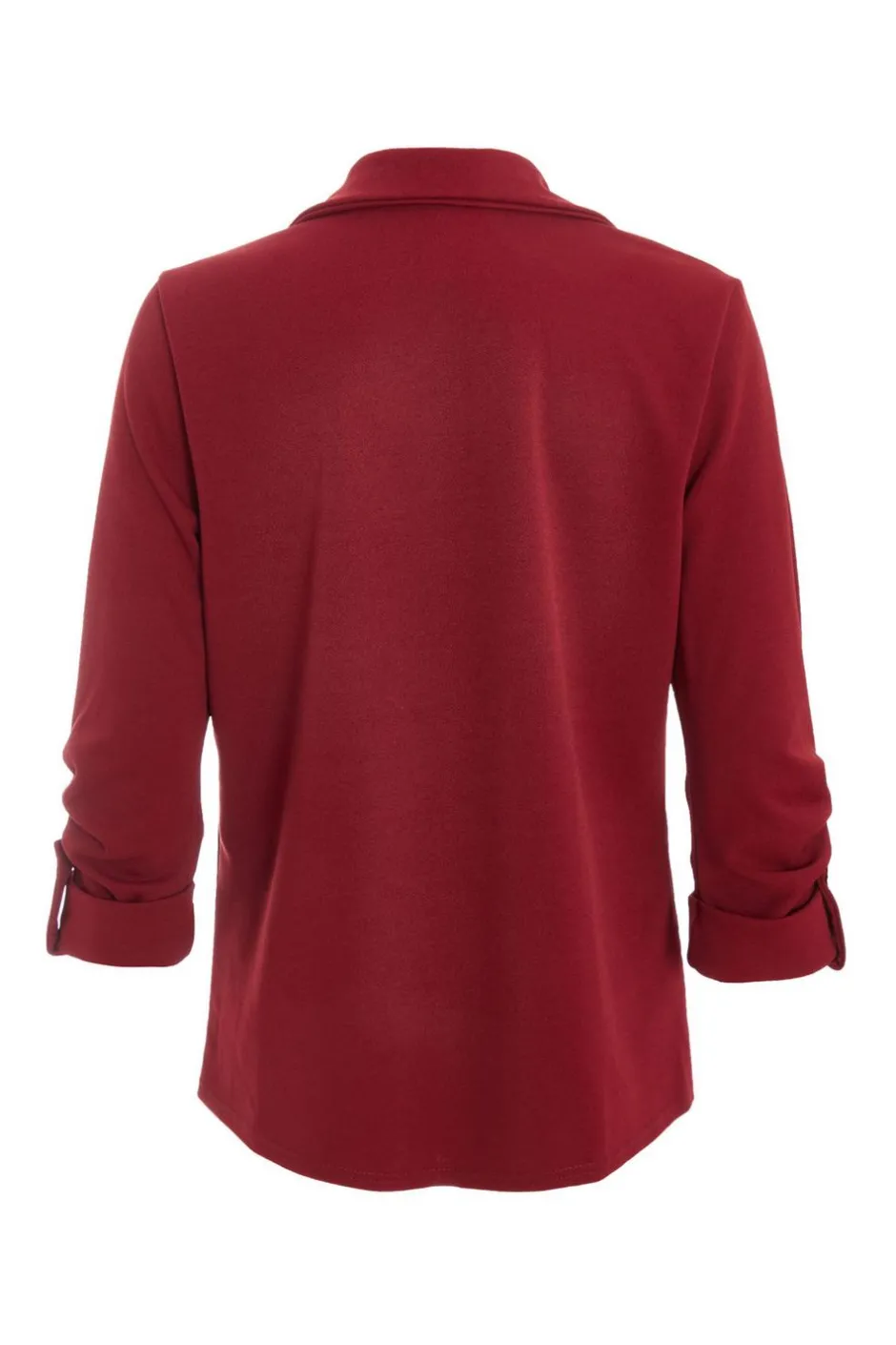 Quiz Petite Dark Red Ruched Sleeve Blazer Clearance