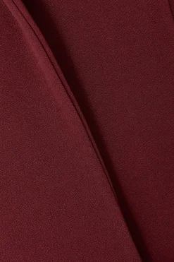 Quiz Petite Dark Red Ruched Sleeve Blazer Burgundy