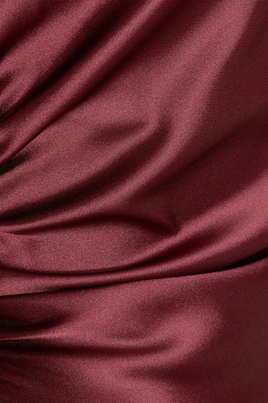 Quiz Petite Dark Red Satin Ruched Midaxi Dress Berry New