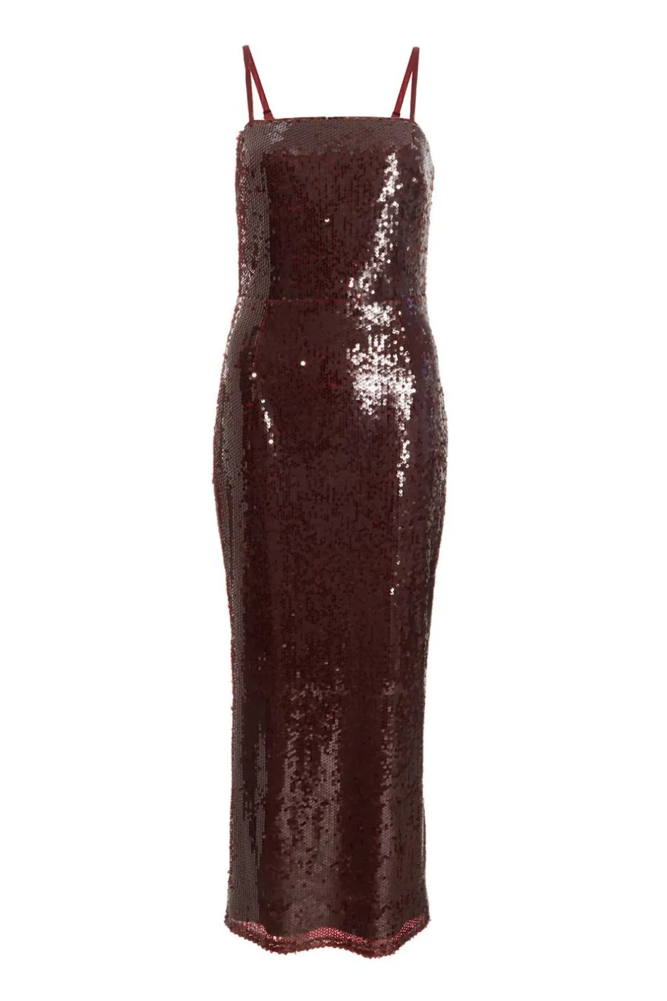 Quiz Petite Dark Red Sequin Midaxi Dress Outlet