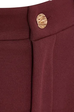Quiz Petite Dark Red Wide Leg Trousers