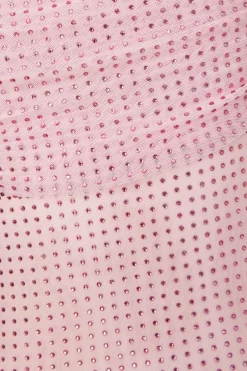 Quiz Petite Diamante Maxi Dress Dusty Pink Hot
