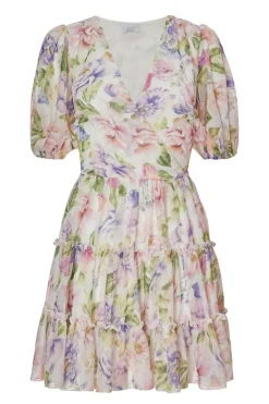 Quiz Petite Floral Chifffon Frill Skater Dress Best