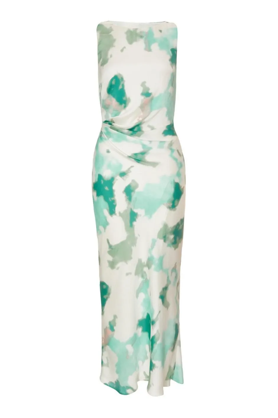 Quiz Petite Green Satin Marble Midaxi Dress Online