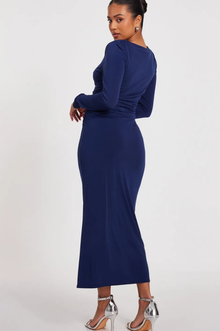 Quiz Petite Indigo Ruched Midaxi Dress Best