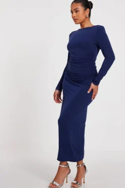 Quiz Petite Indigo Ruched Midaxi Dress Best