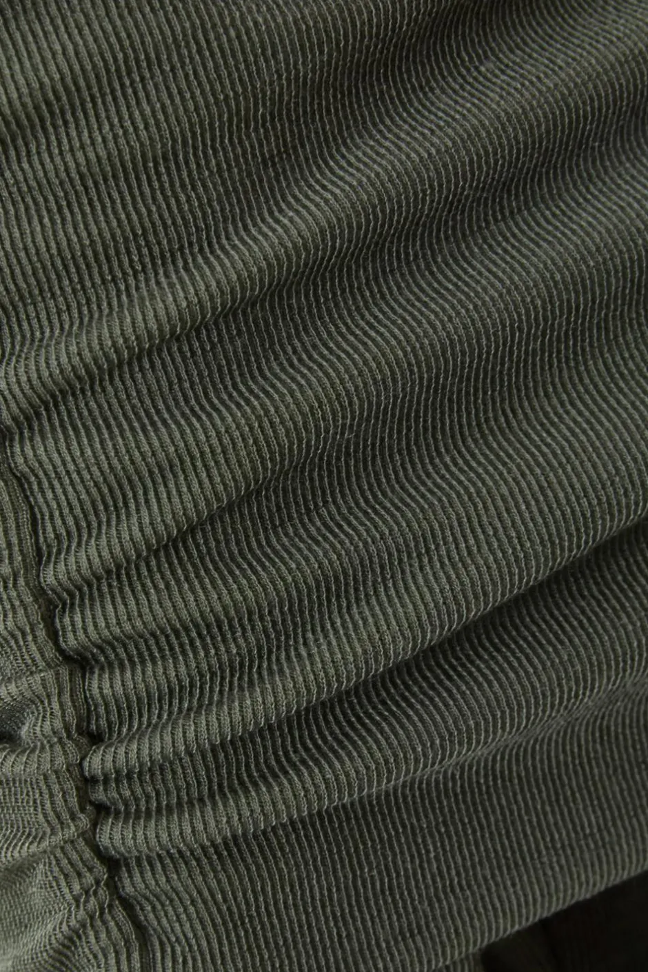 Quiz Petite Khaki Ribbed Bardot Midi Dress