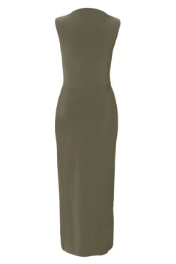 Quiz Petite Khaki Ruched Bodycon Midaxi Dress Best