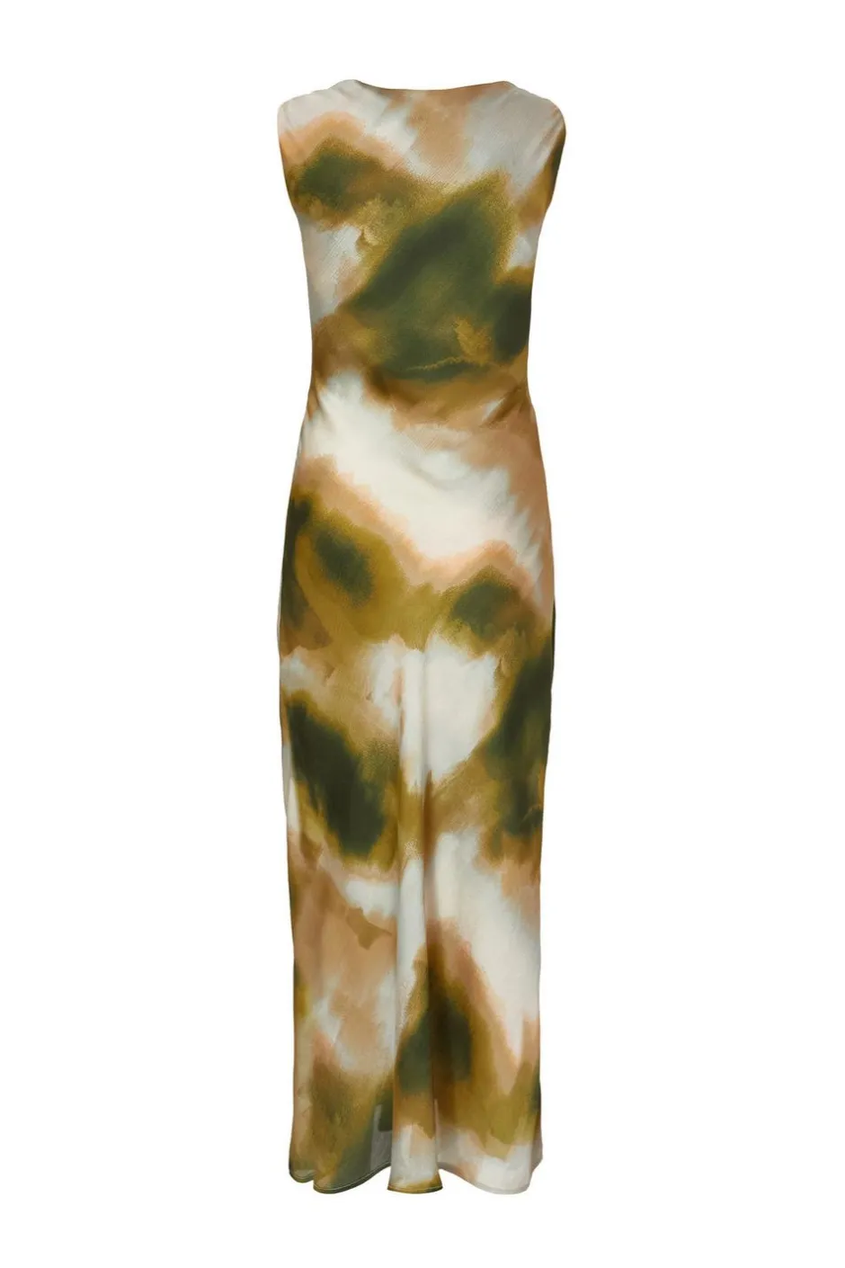 Quiz Petite Khaki Satin Printed Midaxi Dress