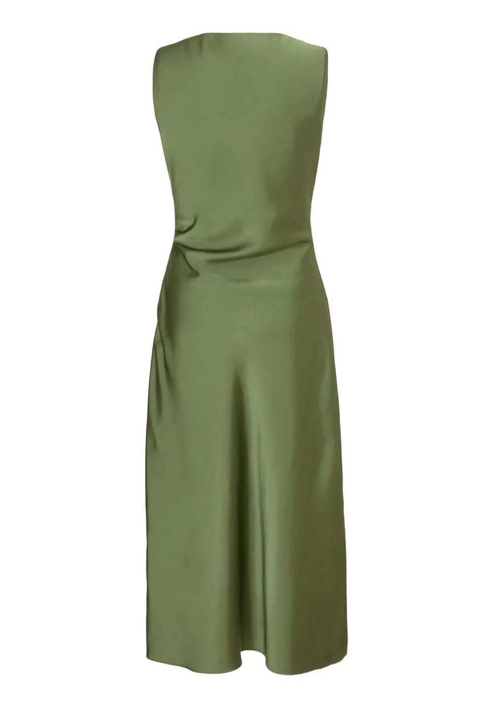 Quiz Petite Khaki Satin Ruched Midi Dress Best