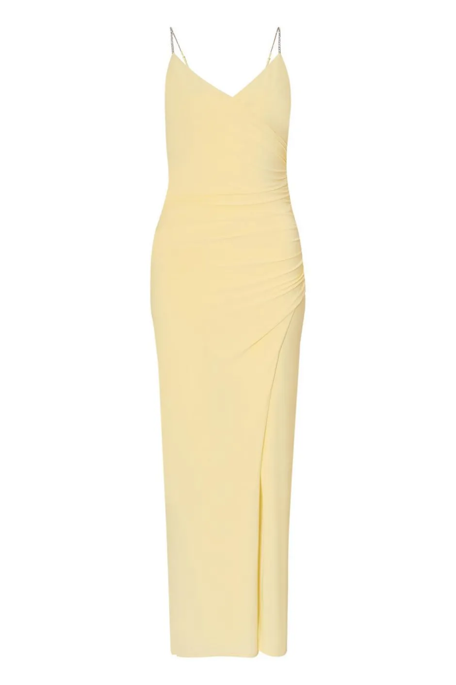 Quiz Petite Lemon Diamante Strap Maxi Dress Online