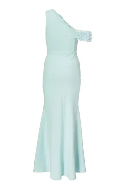 Quiz Petite Light Blue Floral Ruched Maxi Dress Pale Blue Online