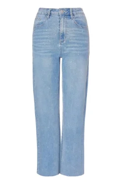Quiz Petite Light Denim Embellished Jeans