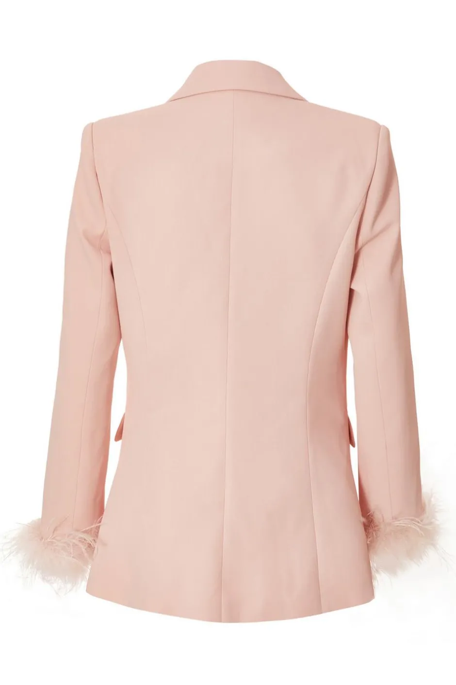 Quiz Petite Feather Trim Blazer Light Pink