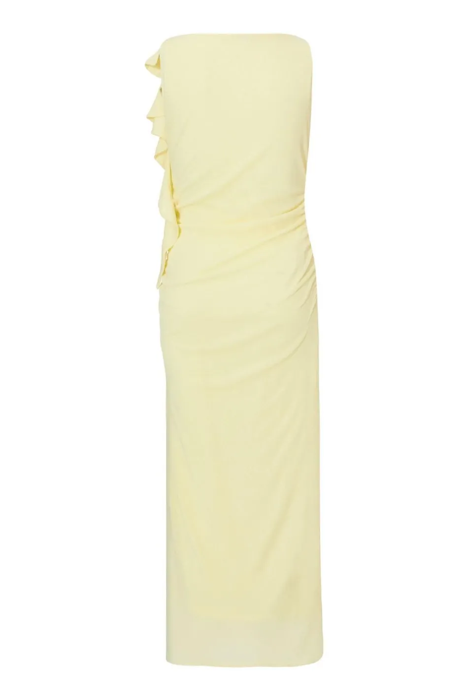Quiz Petite Light Yellow Frill Midi Dress Online