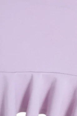 Quiz Petite Lilac Bodycon Frill Hem Mini Dress New