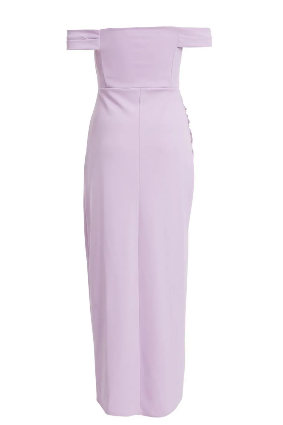 Quiz Petite Lilac Ruched Bardot Maxi Dress Clearance
