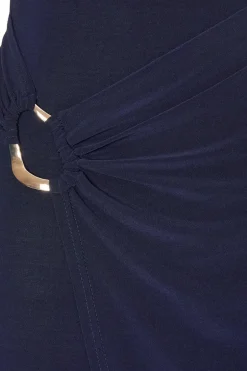 Quiz Petite Navy Asymmetric Wrap Midaxi Dress Best