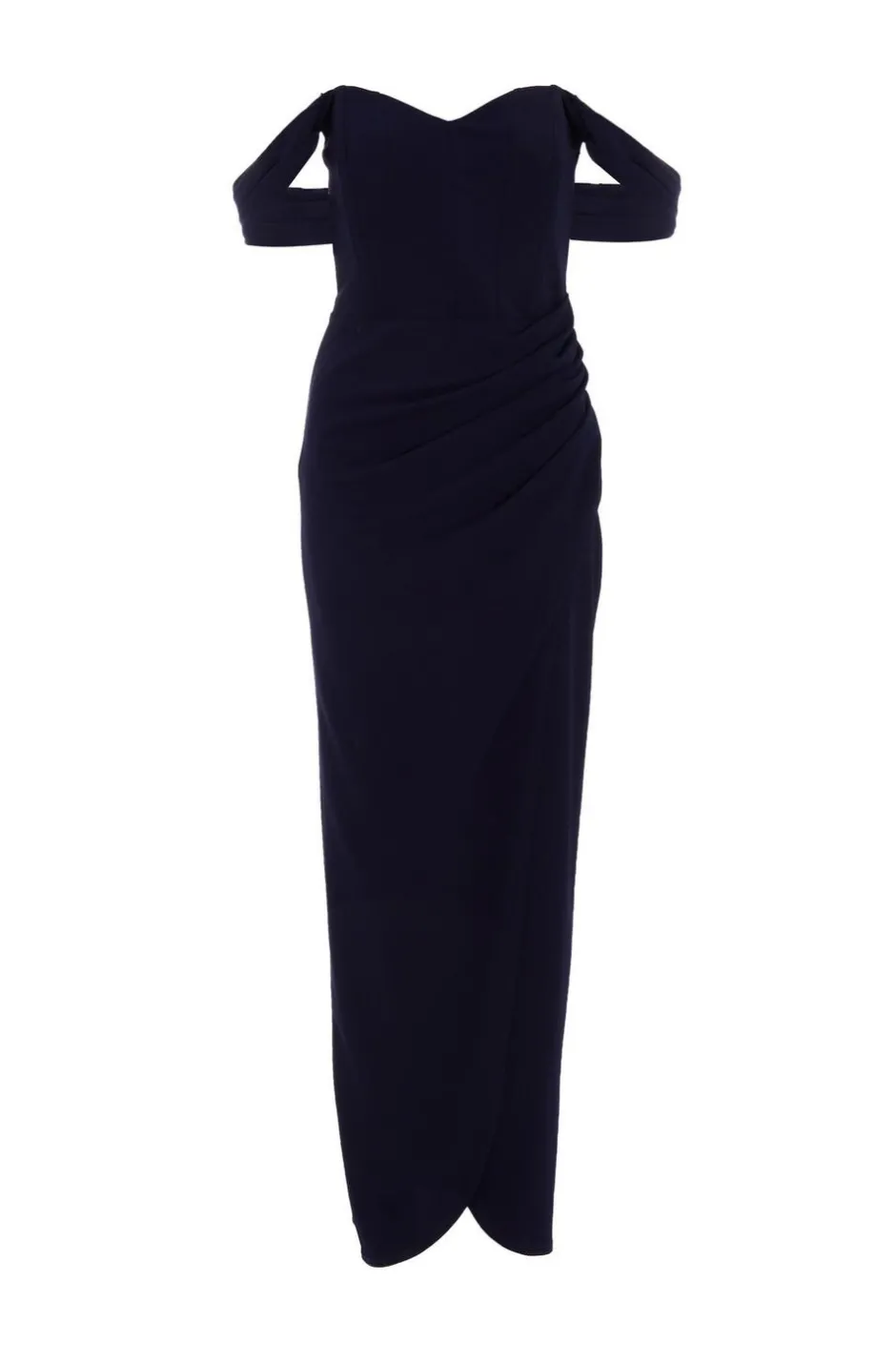 Quiz Petite Bardot Maxi Dress Navy Online