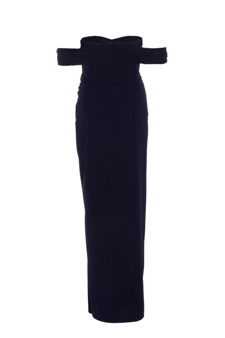 Quiz Petite Bardot Maxi Dress Navy Online