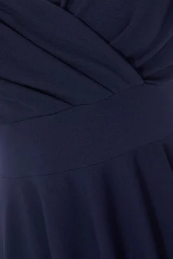Quiz Petite Bardot Midi Dress Navy Discount
